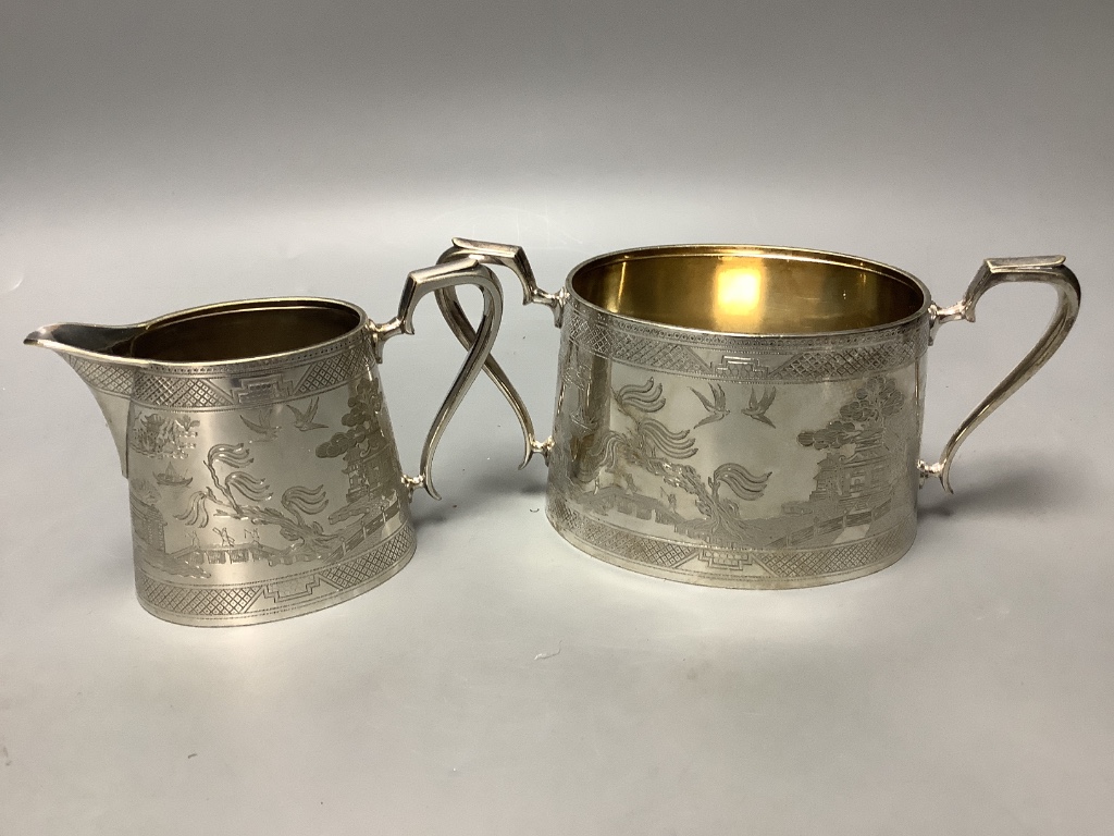 A Mappin & Webb Co. four-piece silver-plated tea and coffee service in the Aesthetic manner